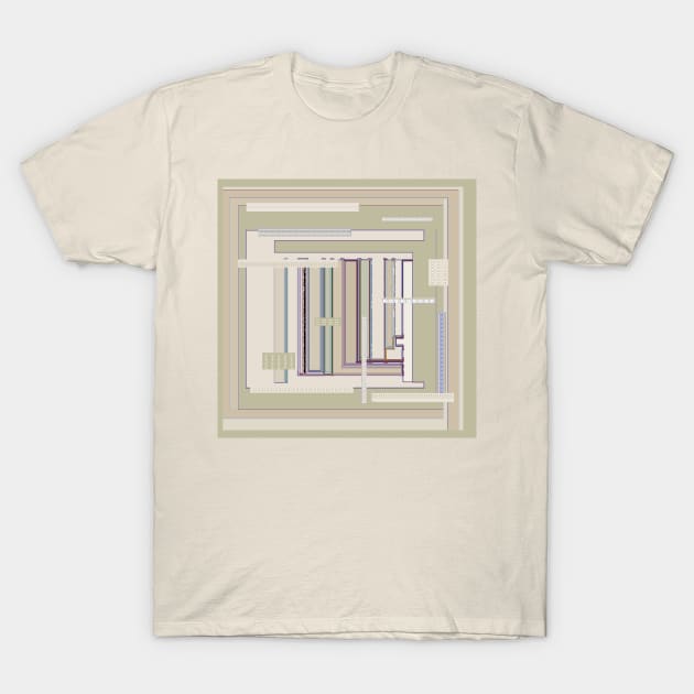 Metaphysical Oatmeal Taupe Sage geometric techy graphic design T-Shirt by djrunnels